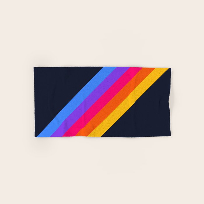 Classic Vintage 80s Style Retro Stripes - Olah Bath Towel Gallery Image 1