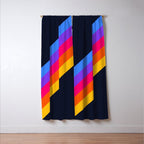 Classic Vintage 80s Style Retro Stripes - Olah Window Curtain Gallery Image 3