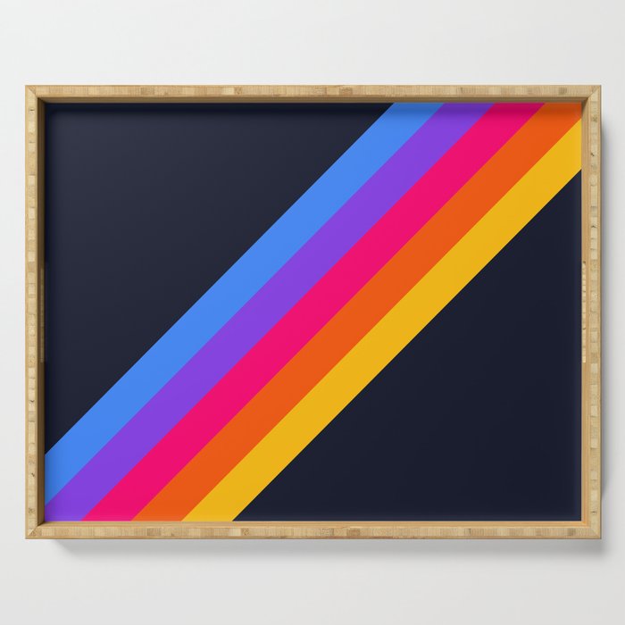 Classic Vintage 80s Style Retro Stripes - Olah Serving Tray Gallery Image 1