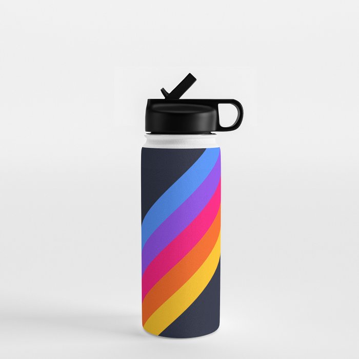 Classic Vintage 80s Style Retro Stripes - Olah Water Bottle Gallery Image 1