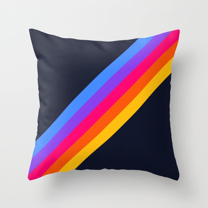 Classic Vintage 80s Style Retro Stripes - Olah Throw Pillow Gallery Image 1