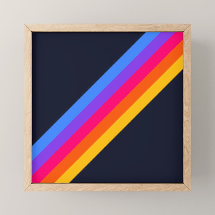 Classic Vintage 80s Style Retro Stripes - Olah Mini Art Print Gallery Image 1
