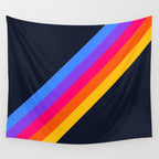 Classic Vintage 80s Style Retro Stripes - Olah Wall Tapestry Gallery Image 4
