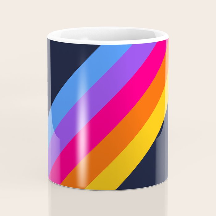 Classic Vintage 80s Style Retro Stripes - Olah Coffee Mug Gallery Image 4