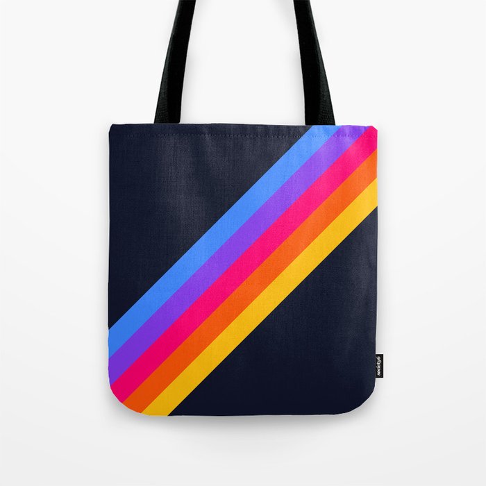 Classic Vintage 80s Style Retro Stripes - Olah Tote Bag Gallery Image 1