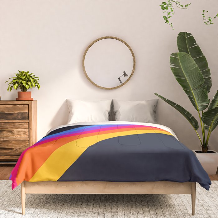 Classic Vintage 80s Style Retro Stripes - Olah Comforter Gallery Image 3