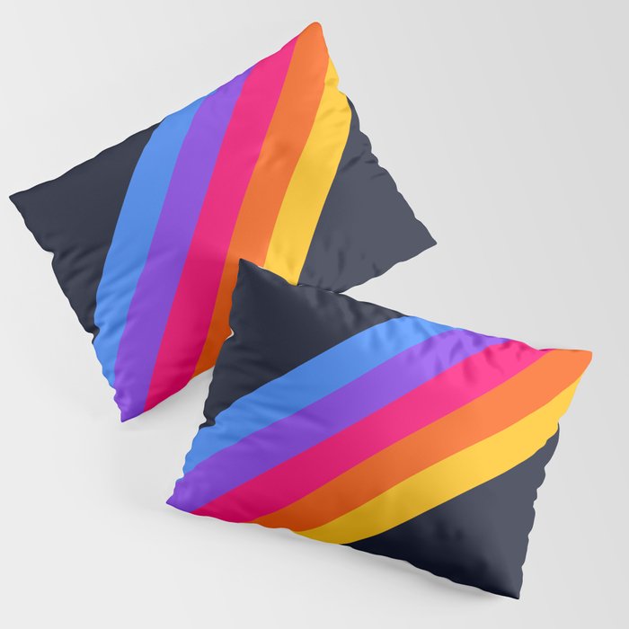 Classic Vintage 80s Style Retro Stripes - Olah Pillow Sham Gallery Image 1