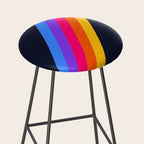 Classic Vintage 80s Style Retro Stripes - Olah Stool Gallery Image 2