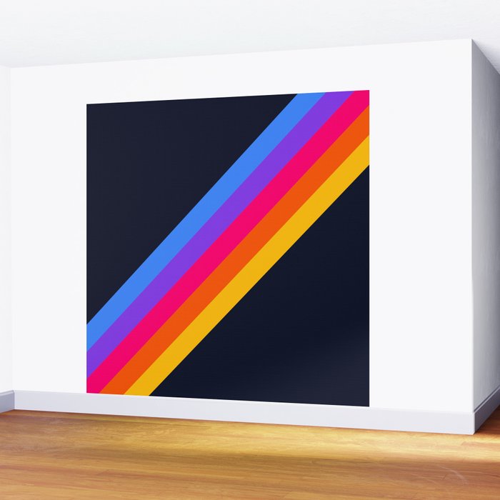 Classic Vintage 80s Style Retro Stripes - Olah Wall Mural Gallery Image 2