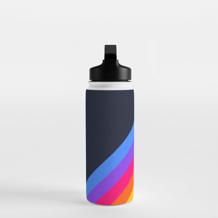 Classic Vintage 80s Style Retro Stripes - Olah Water Bottle Gallery Image 3