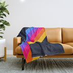 Classic Vintage 80s Style Retro Stripes - Olah Throw Blanket Gallery Image 1
