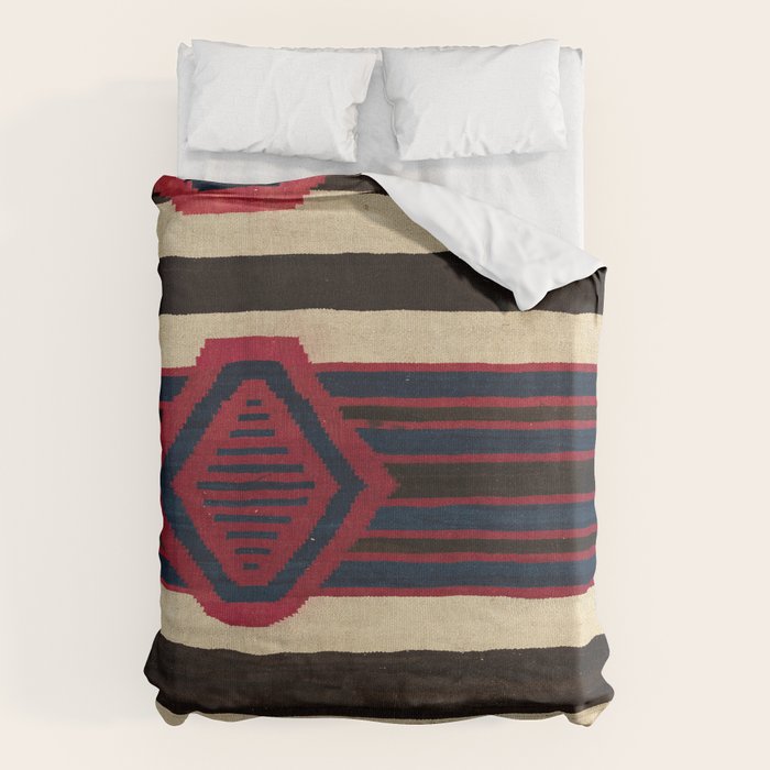 Antique Navajo Black and White Striped Duvet Cover Gallery Image 6
