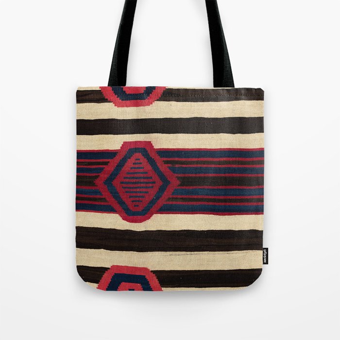 Antique Navajo Black and White Striped Tote Bag Gallery Image 1