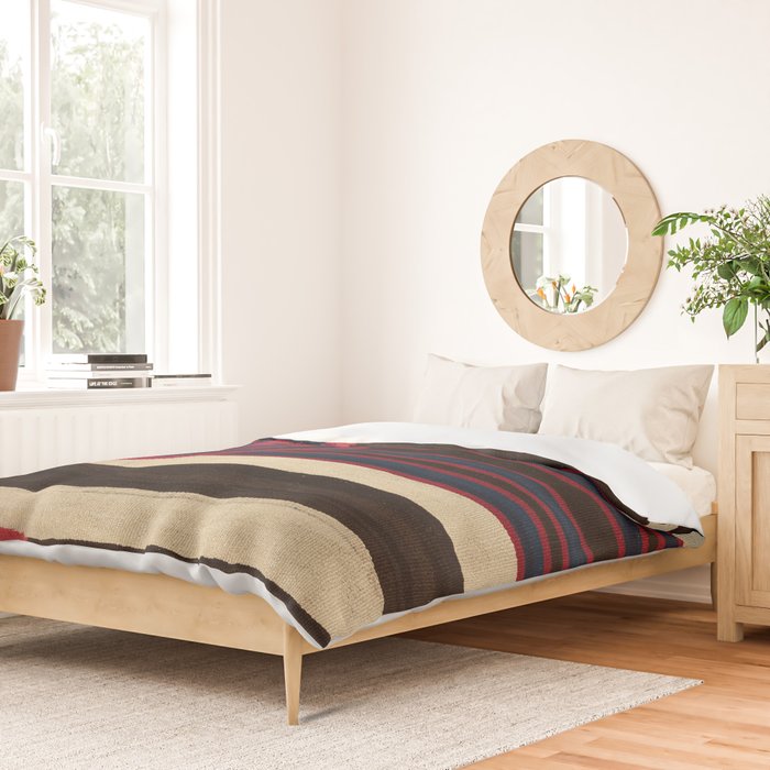 Antique Navajo Black and White Striped Duvet Cover Gallery Image 2