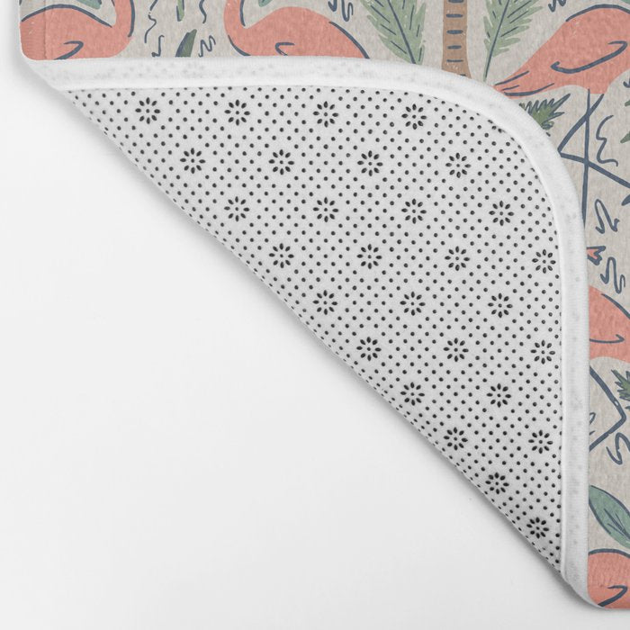 Palm Flamingos Tropical Bath Mat Gallery Image 2