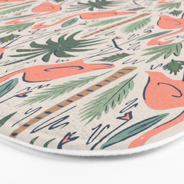 Palm Flamingos Tropical Bath Mat Gallery Image 3