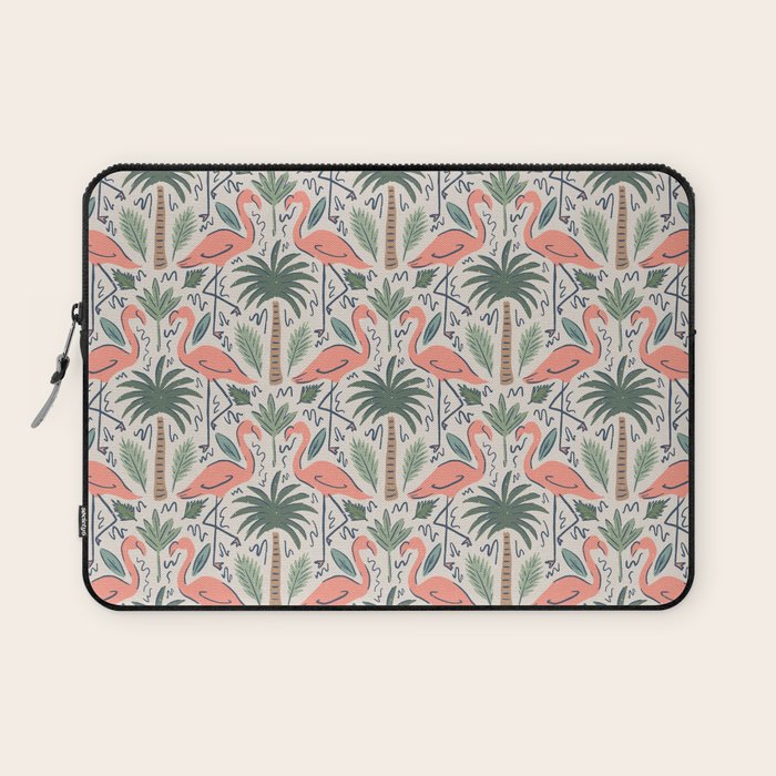 Palm Flamingos Tropical Laptop Sleeve Gallery Image 1