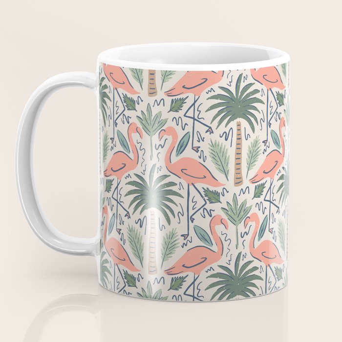 Palm Flamingos Tropical Coffee Mug Gallery Image 3