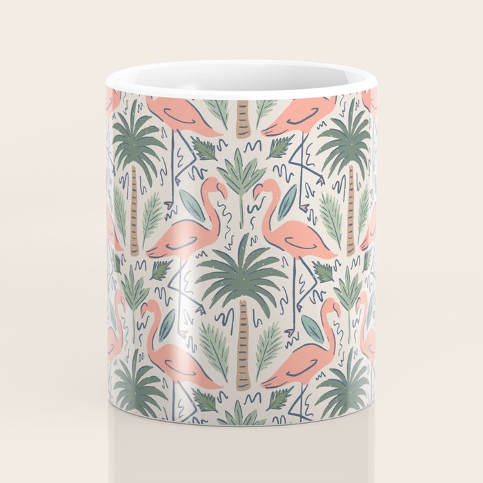 Palm Flamingos Tropical Coffee Mug Gallery Image 4