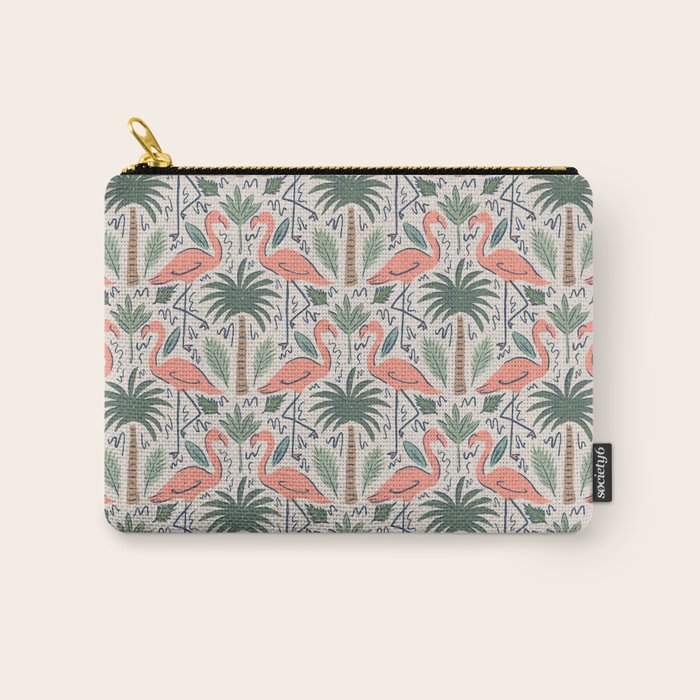 Palm Flamingos Tropical Carry All Pouch Gallery Image 1