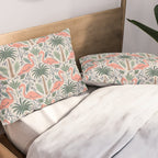 Palm Flamingos Tropical Pillow Sham Gallery Image 2