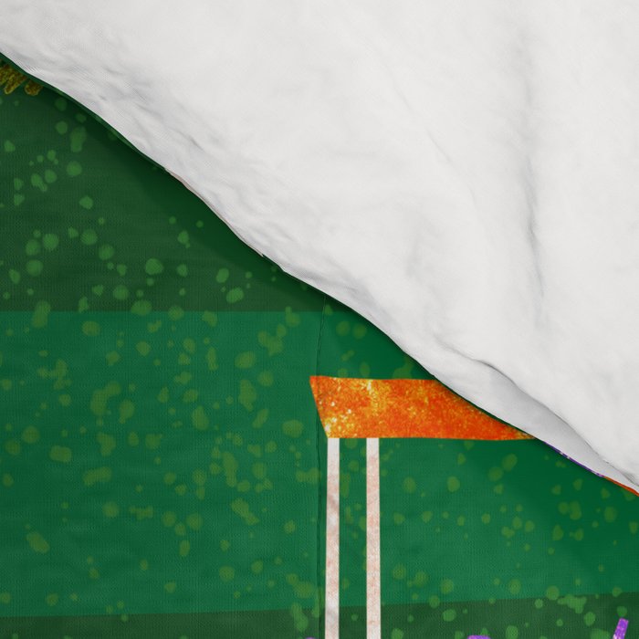 Retro Golf Cart Rides in Emerald Green & Orange Comforter Gallery Image 4