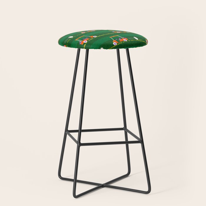 Retro Golf Cart Rides in Emerald Green & Orange Stool Gallery Image 1