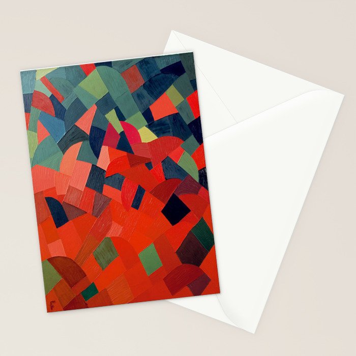 Grün-Rot Otto Freundlich 1939 Abstract Art Mid Century Modern Geometric Colorful Shapes Hard Edge Stationery Card Gallery Image 2