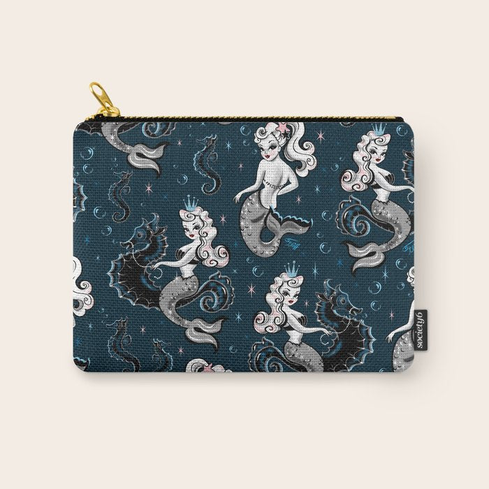 Pearla the Mermaid Riding on a Seahorse Carry All Pouch Gallery Image 1