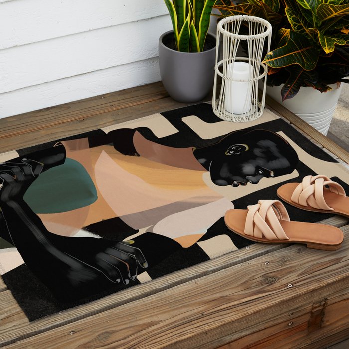 Portrait in Form Outdoor Rug Gallery Image 2