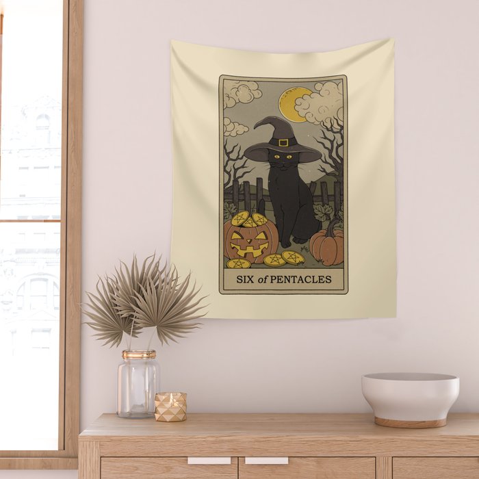 Six of Pentacles Wall Tapestry Gallery Image 2