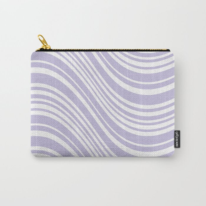 Wavy Stripes XXVIII - Lilac Purple Carry All Pouch Gallery Image 1