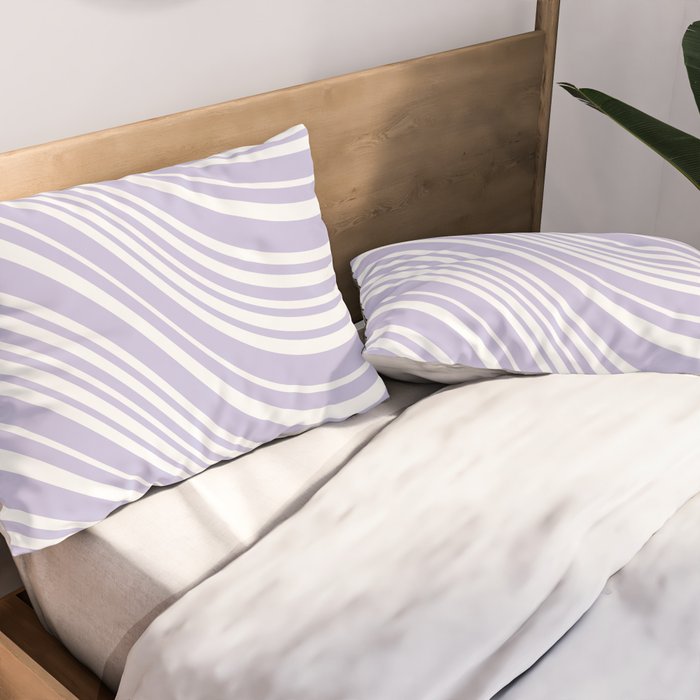 Wavy Stripes XXVIII - Lilac Purple Pillow Sham Gallery Image 2