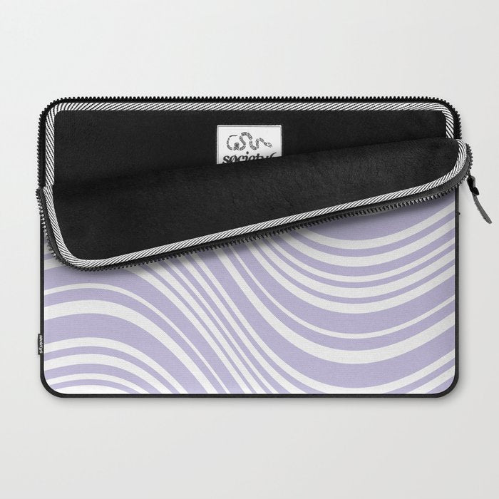 Wavy Stripes XXVIII - Lilac Purple Laptop Sleeve Gallery Image 2