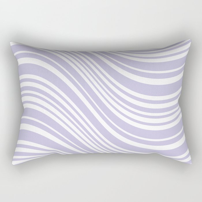 Wavy Stripes XXVIII - Lilac Purple Rectangular Pillow Gallery Image 1