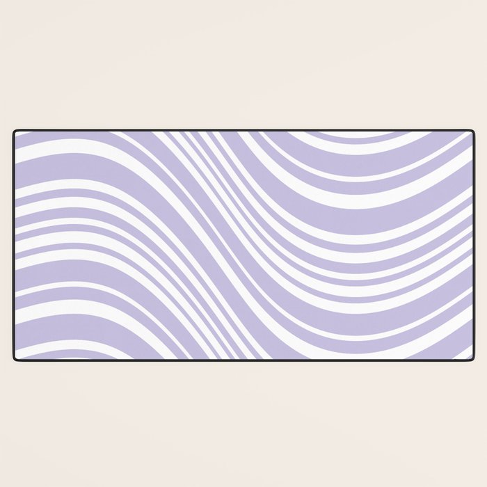Wavy Stripes XXVIII - Lilac Purple Desk Mat Gallery Image 3