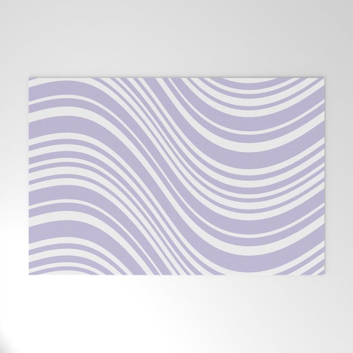 Wavy Stripes XXVIII - Lilac Purple Welcome Mat Gallery Image 1