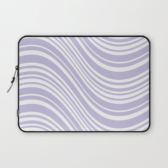 Wavy Stripes XXVIII - Lilac Purple Laptop Sleeve Gallery Image 1