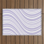 Wavy Stripes XXVIII - Lilac Purple Outdoor Rug Gallery Image 1