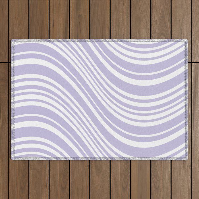 Wavy Stripes XXVIII - Lilac Purple Outdoor Rug Gallery Image 1