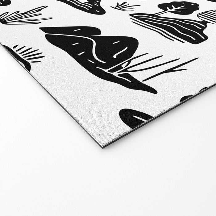 Black and white nature landscape doodle pattern Welcome Mat Gallery Image 2