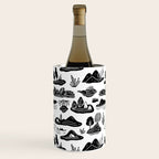 Black and white nature landscape doodle pattern Wine Chiller Gallery Image 3