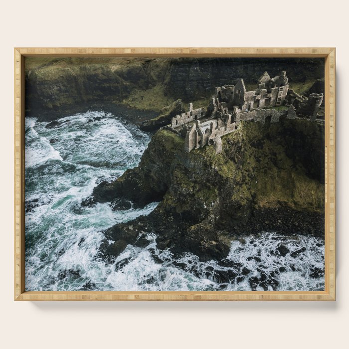 Castle Ruin by the Irish Sea Serving Tray Gallery Image 1