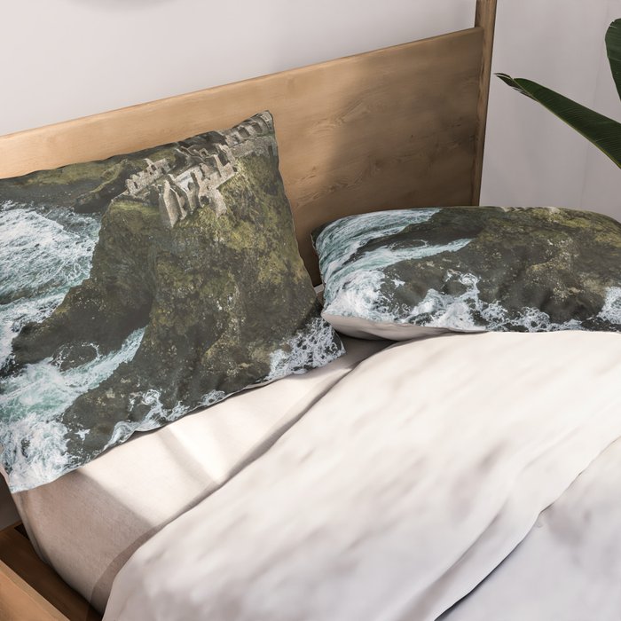 Castle Ruin by the Irish Sea Pillow Sham Gallery Image 2