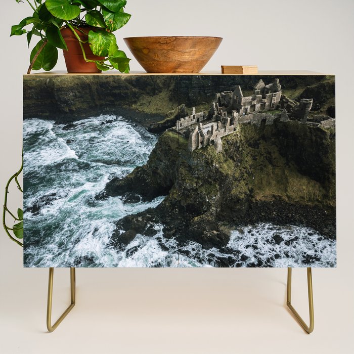 Castle Ruin by the Irish Sea Credenza Gallery Image 1