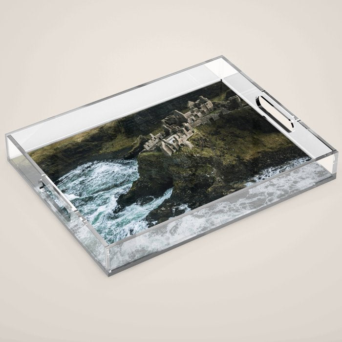 Castle Ruin by the Irish Sea Acrylic Tray Gallery Image 1
