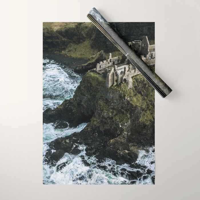 Castle Ruin by the Irish Sea Wrapping Paper Gallery Image 1