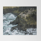 Castle Ruin by the Irish Sea Throw Blanket Gallery Image 2