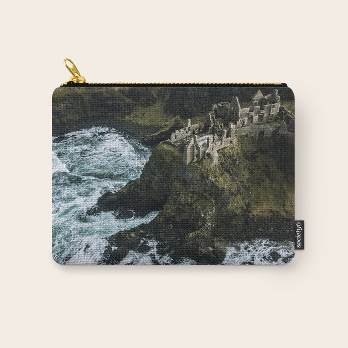 Castle Ruin by the Irish Sea Carry All Pouch Gallery Image 1