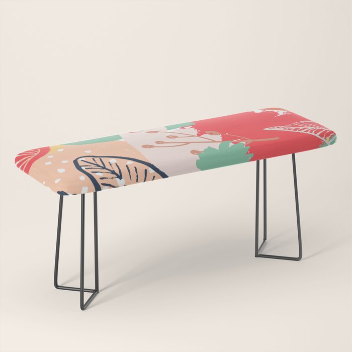 Summer Floral Prints, Abstract, Red and Green, Colourful Prints. Bench Gallery Image 1